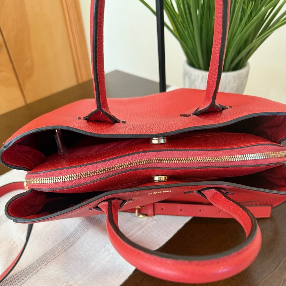 Furla Red Leather Satchel Bag - Picture 11 of 14